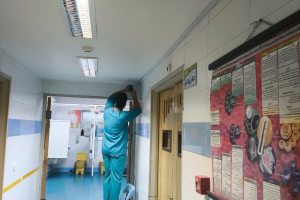 Installation and setup of the operating room paging network.