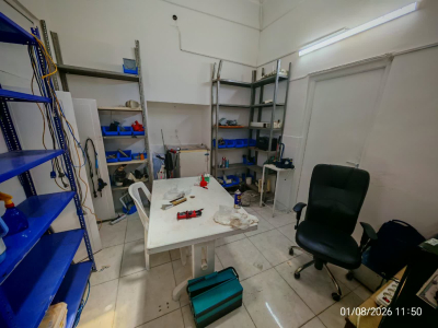 Setting up a pharmaceutical and equipment booth