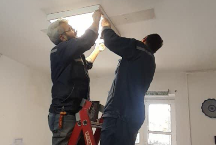 Installing LED lights in the office area