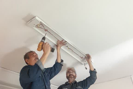 Installing LED lights in the office area