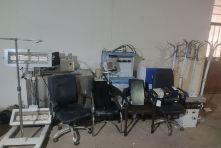 Receiving donated hospital equipment and supplies