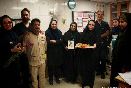 Representatives of the 'Waterfall of Affections' (Abshar-e Atefeha) Charity Honor Nurses