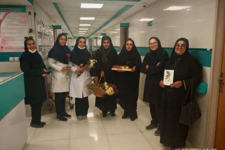 Representatives of the 'Waterfall of Affections' (Abshar-e Atefeha) Charity Honor Nurses