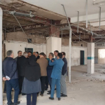 The university president visits the emergency reconstruction process