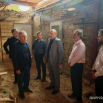 Philanthropists visit the emergency department renovation progress.